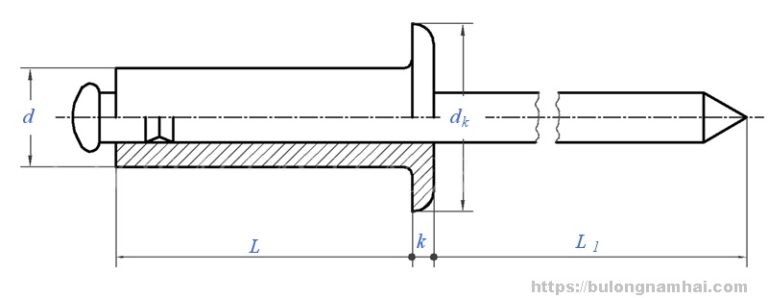 Đinh rút nhôm - đinh rive vật liệu nhôm, inox, thép phi 3, 4