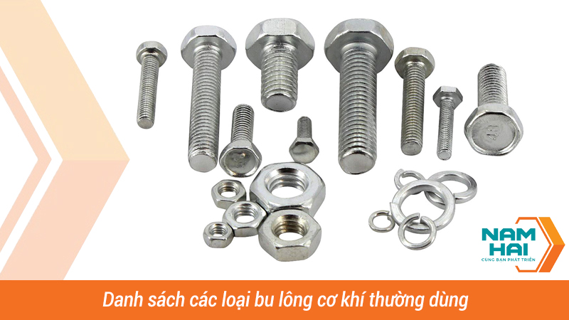 Danh sách các loại bu lông cơ khí thường dùng