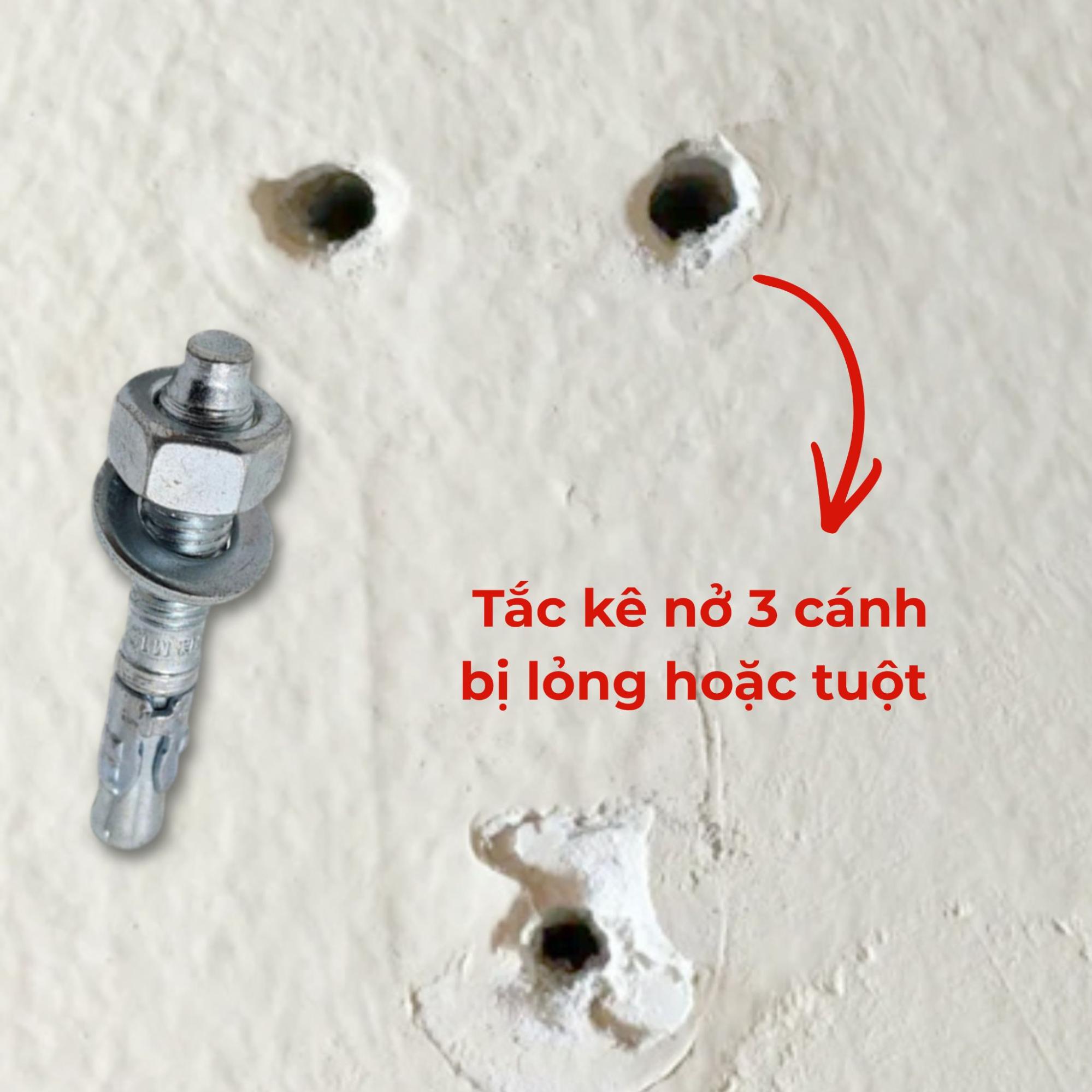 tắc kê nở 3 cánh bị lỏng
