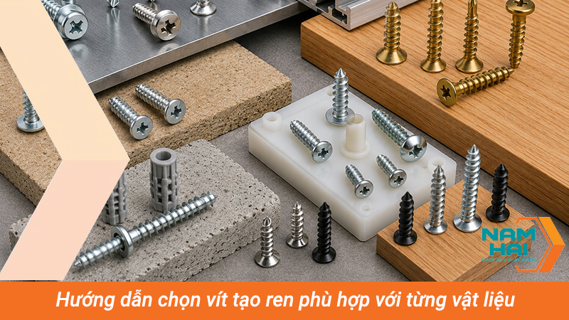 Hướng dẫn chọn vít tạo ren phù hợp với từng vật liệu