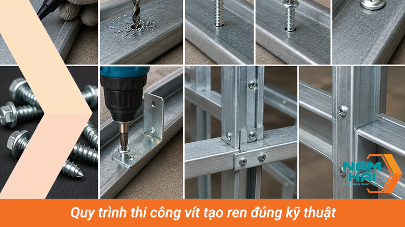 Quy trình thi công vít tạo ren đúng kỹ thuật